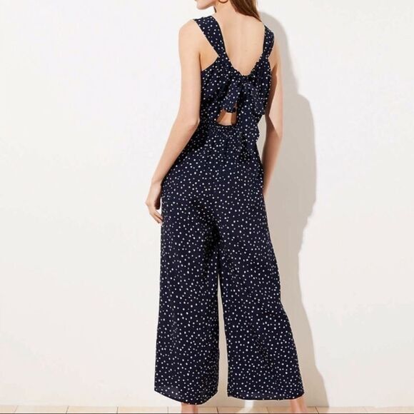 loft jumpsuit polka dot tie back - Picture 2 of 13